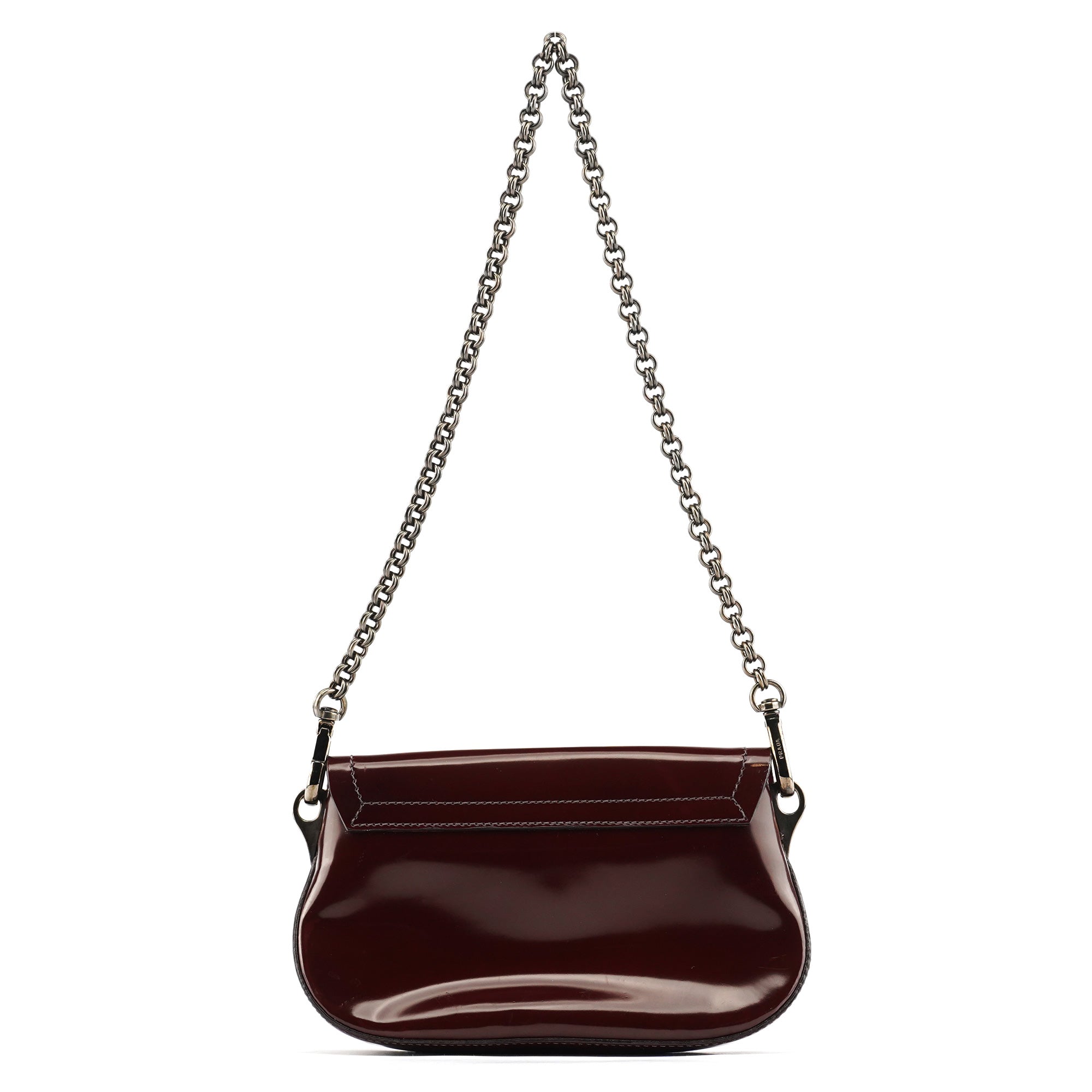 2004 Burgundy Spazzolato Mirror Shoulder Bag