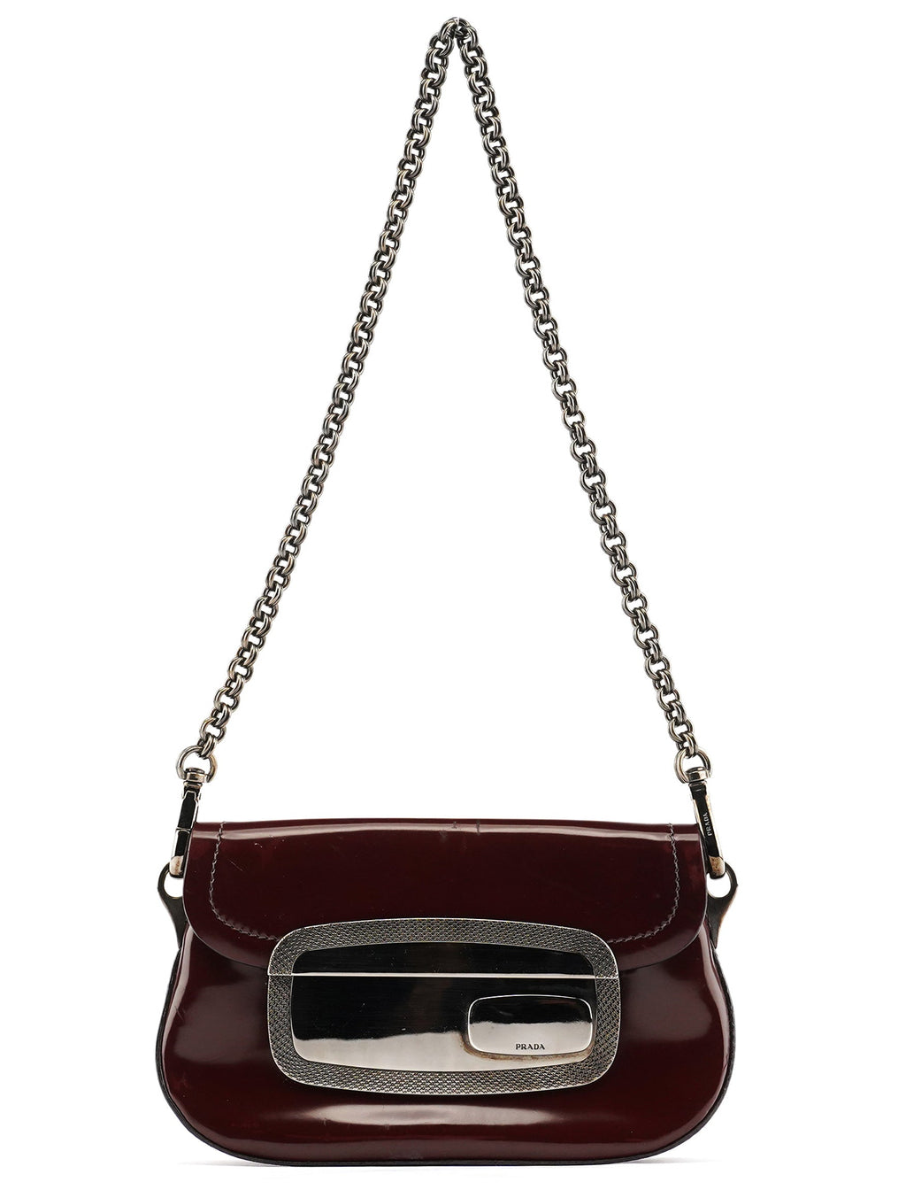 2004 Burgundy Spazzolato Mirror Shoulder Bag
