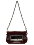 2004 Burgundy Spazzolato Mirror Shoulder Bag