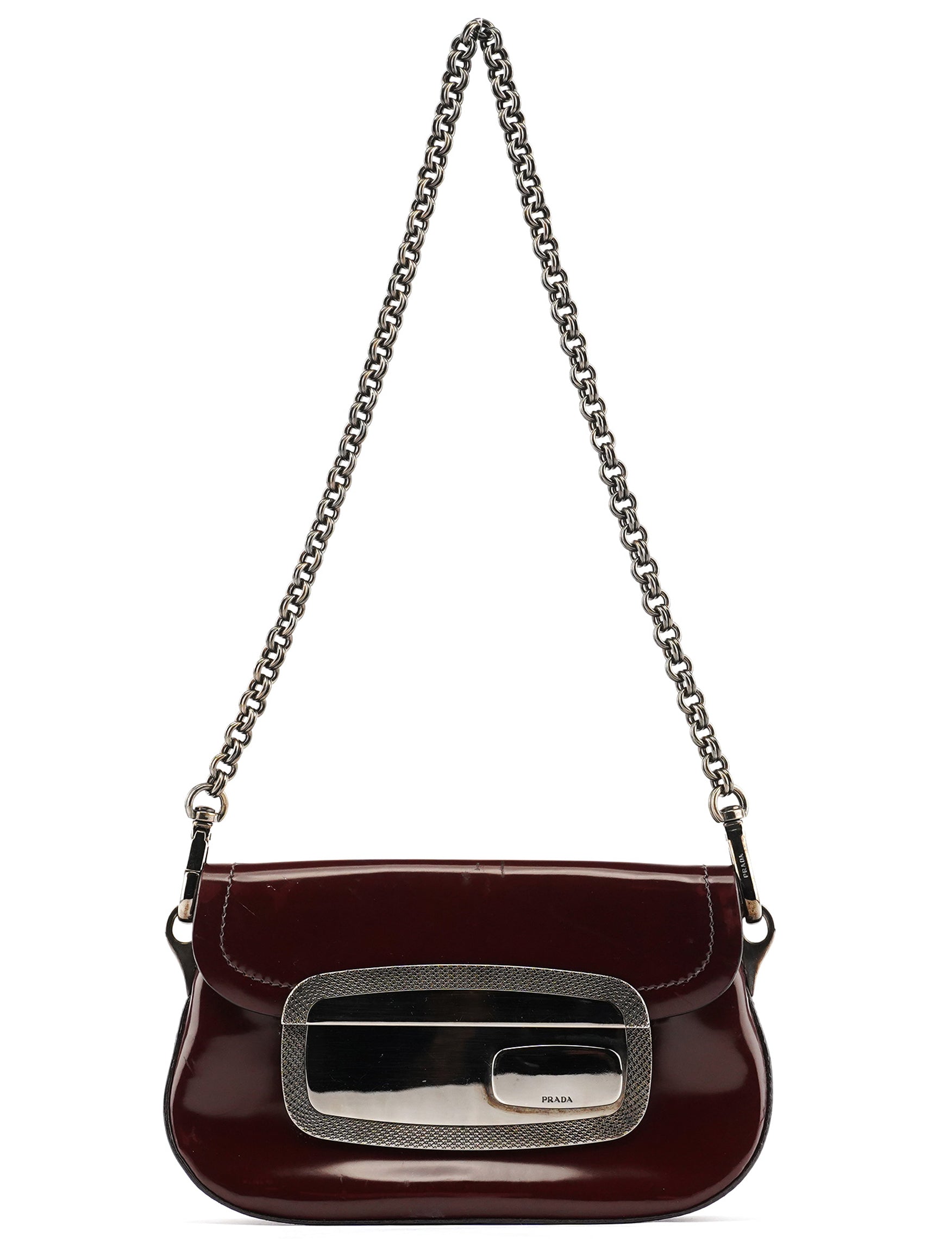 2004 Burgundy Spazzolato Mirror Shoulder Bag