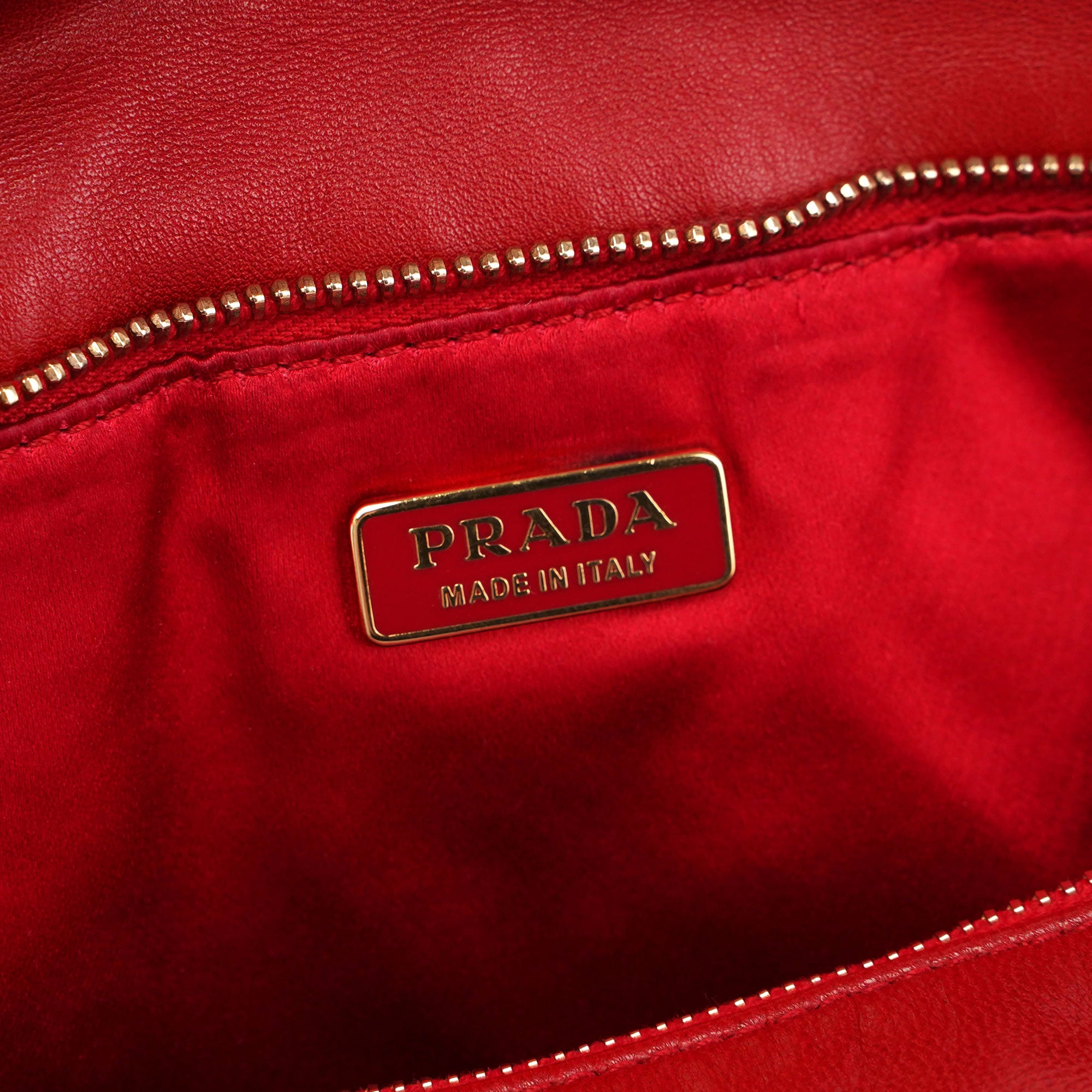 Prada Red Leather Shoulder Bag