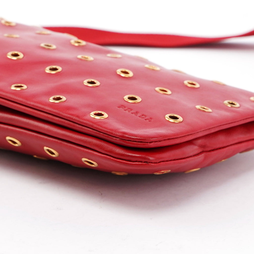 Prada Red Leather Shoulder Bag