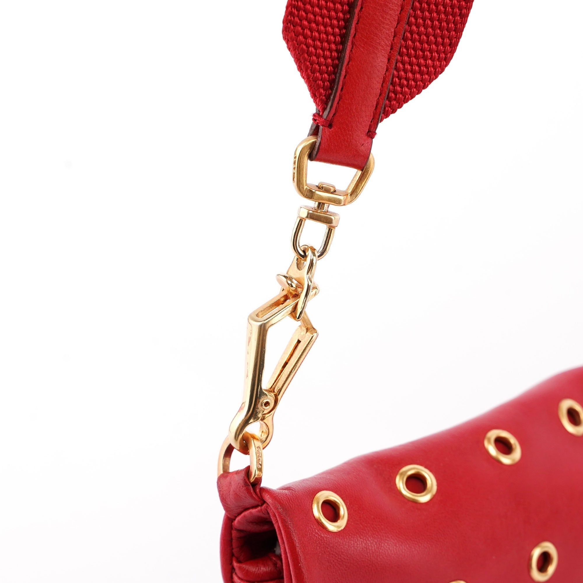 Prada Red Leather Shoulder Bag