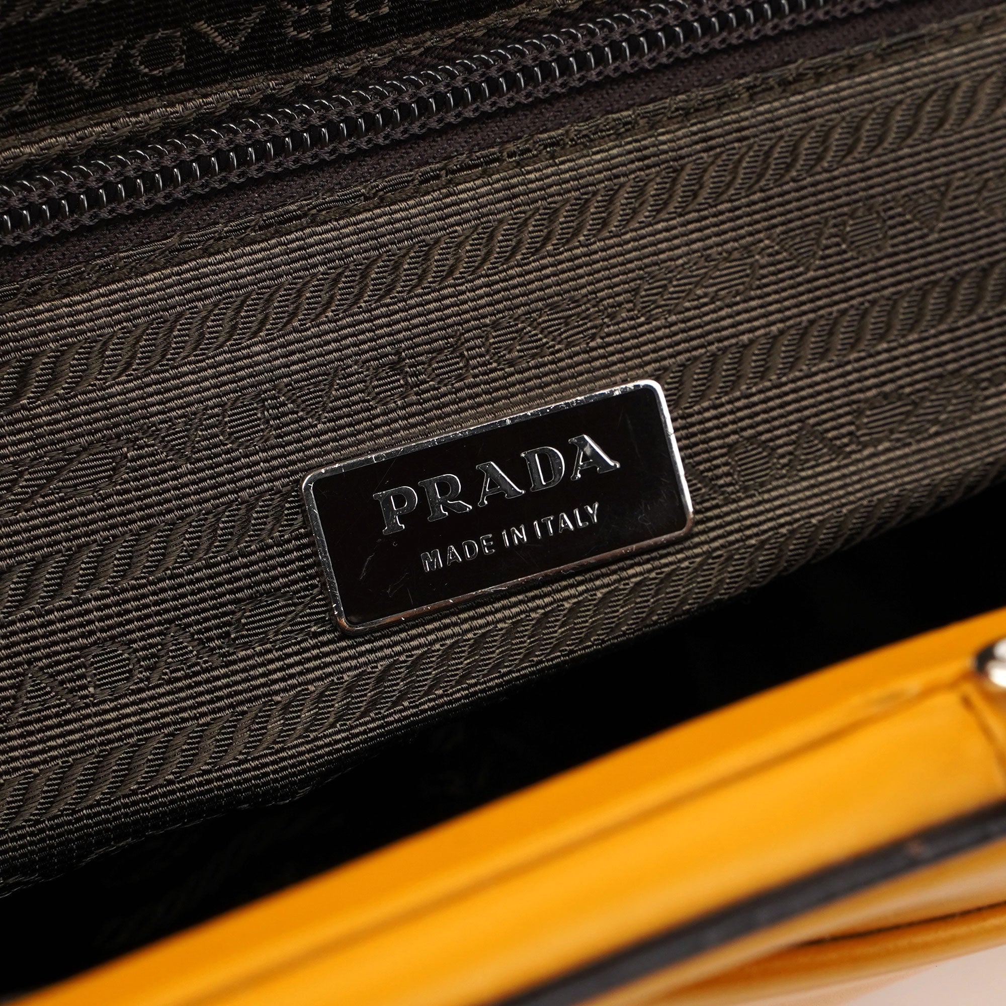 Prada Yellow Leather Handbag