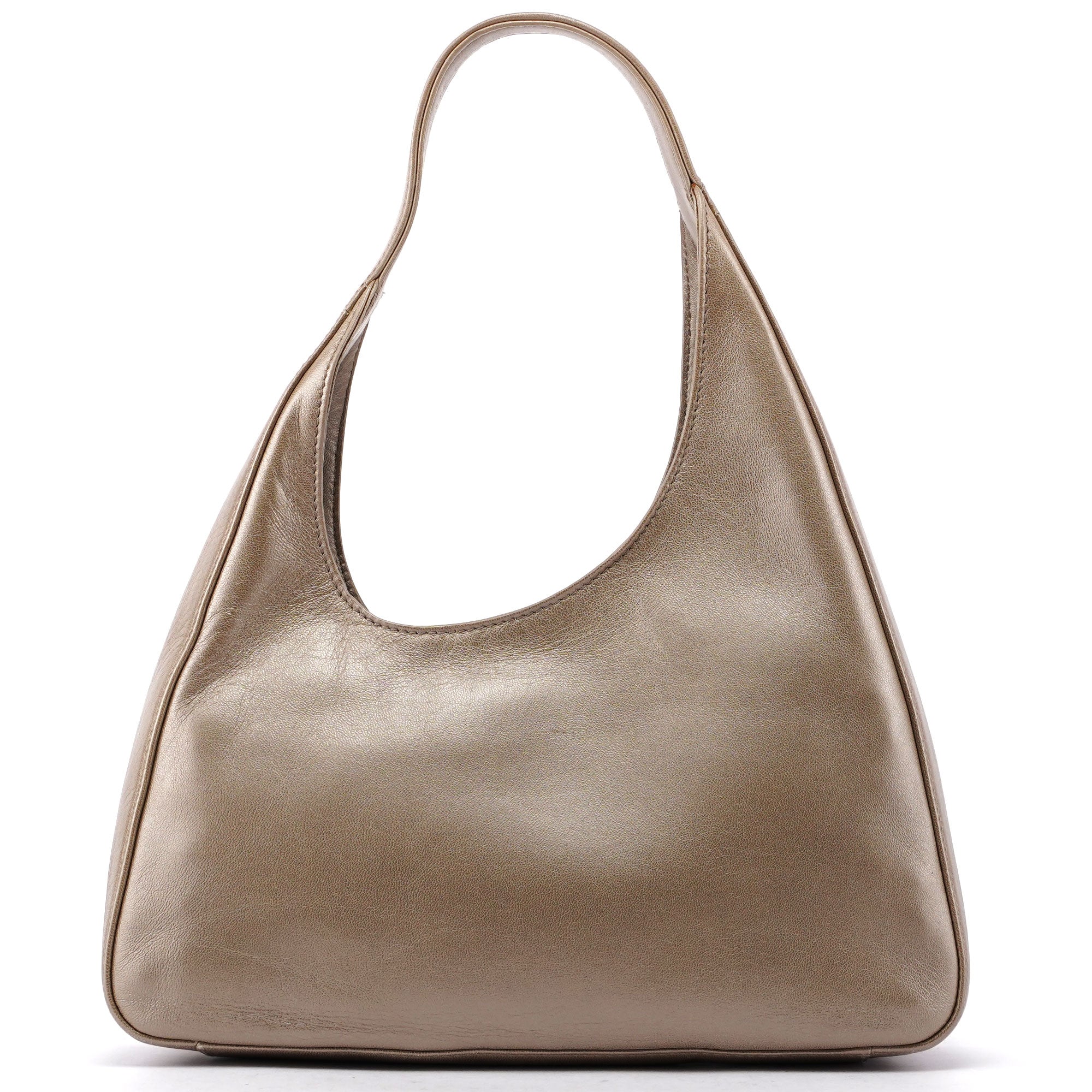 Prada Beige Leather Asymmetrical Hobo Bag