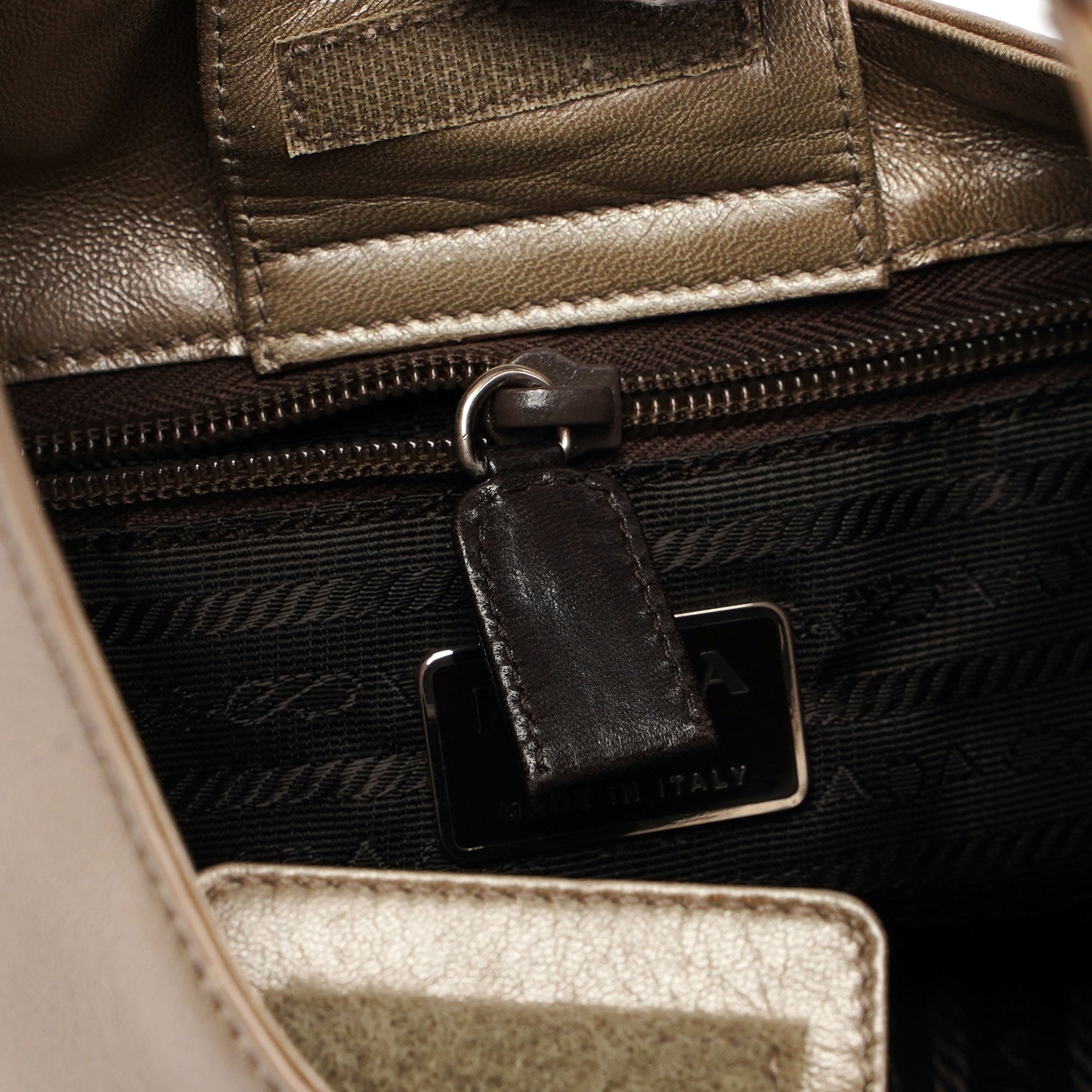 Prada Beige Leather Asymmetrical Hobo Bag