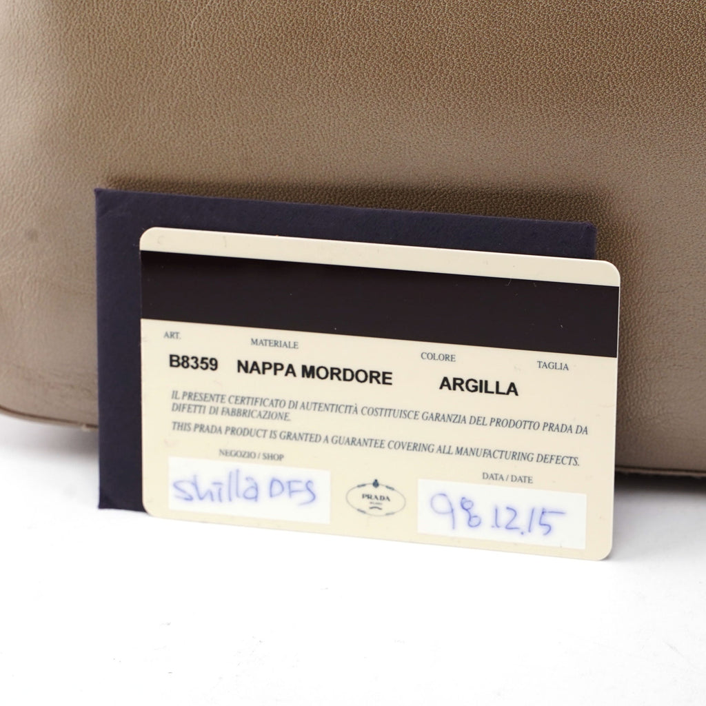 Prada Beige Leather Asymmetrical Hobo Bag