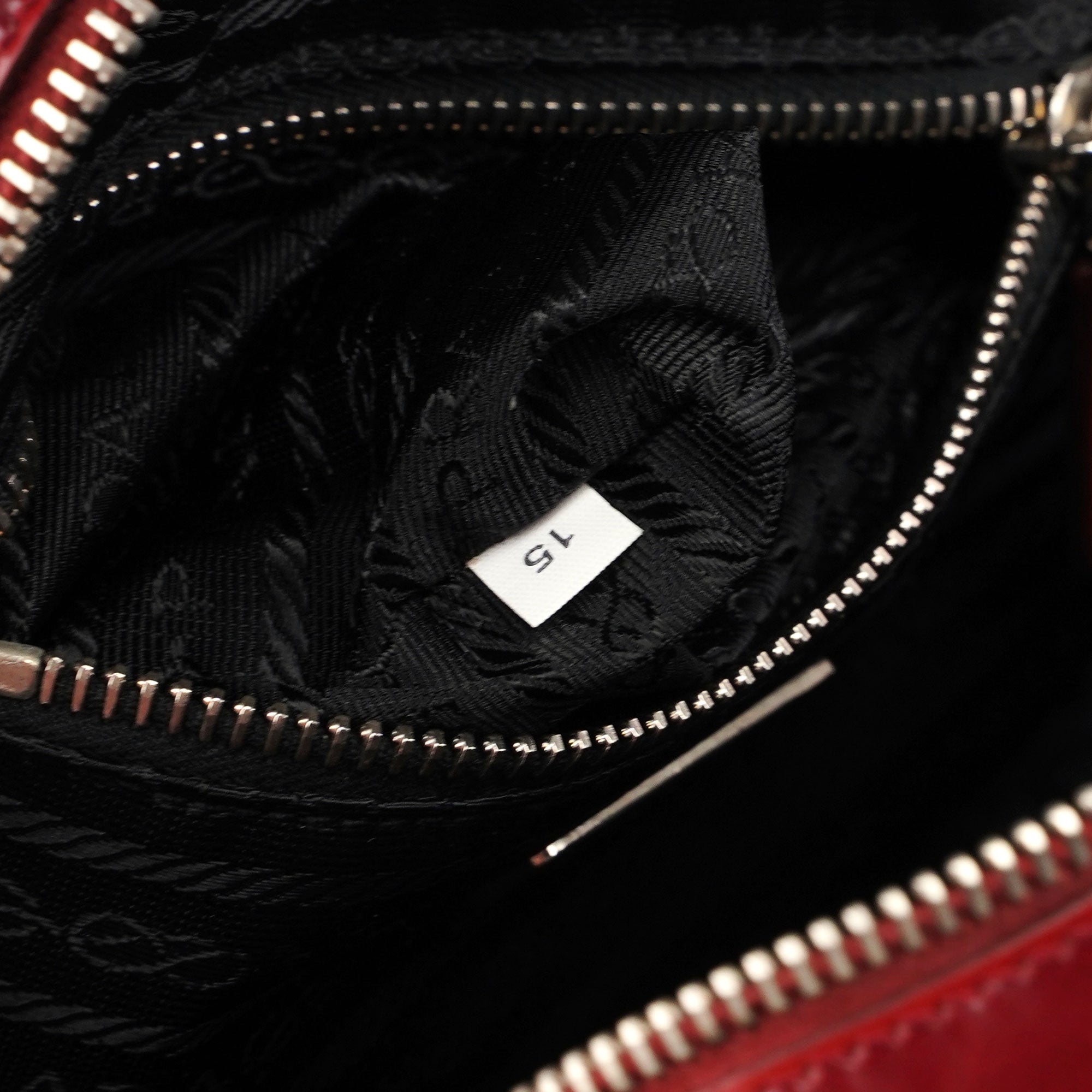 5347. Prada Red Patent Leather Stamped Tote