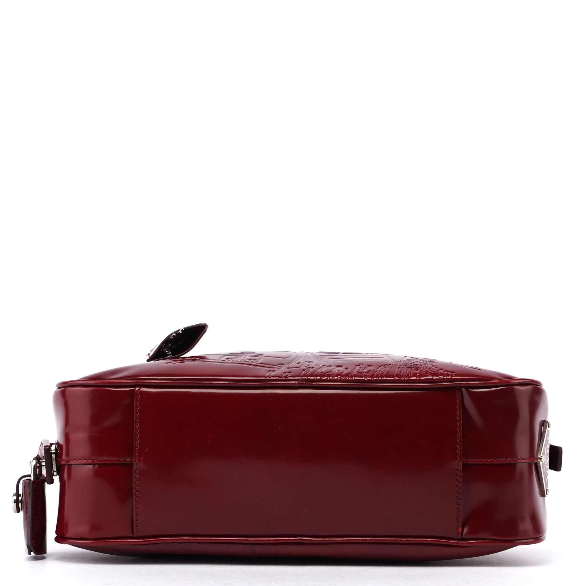 5347. Prada Red Patent Leather Stamped Tote