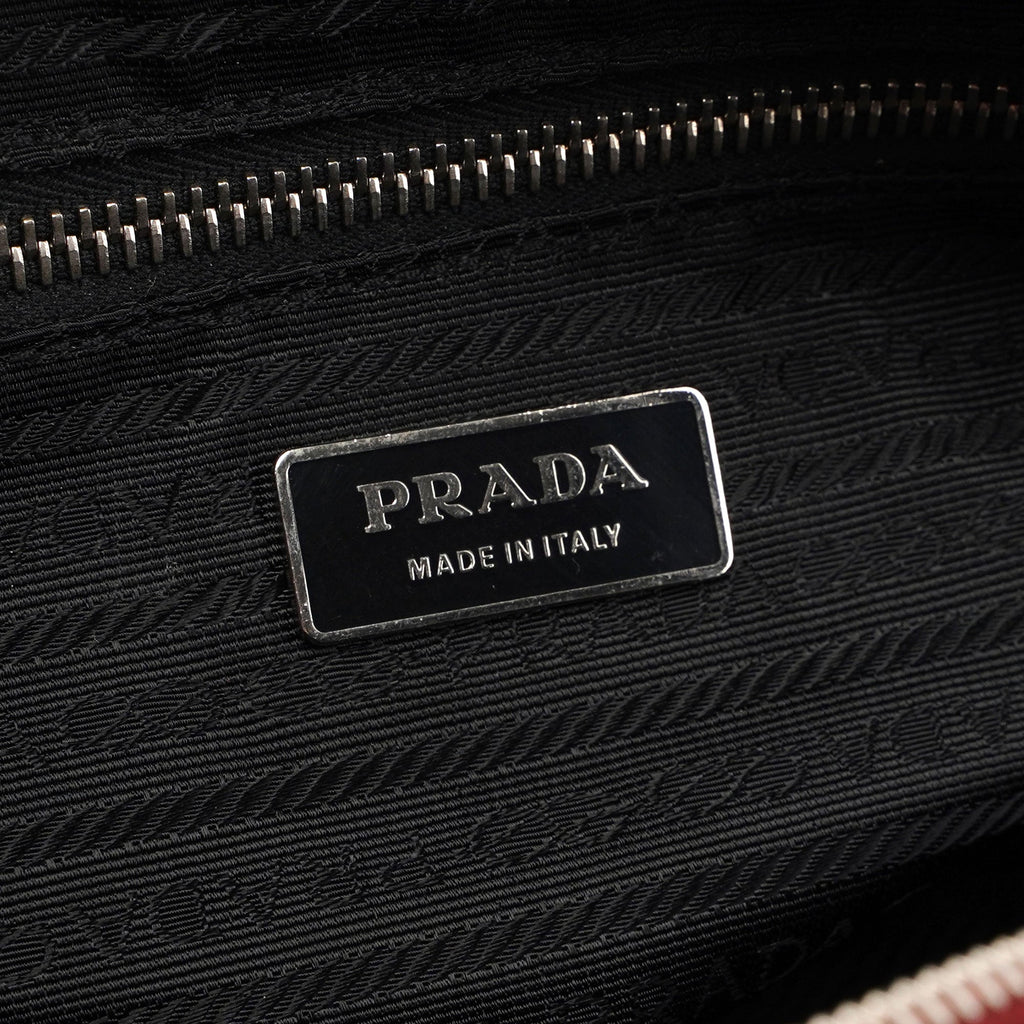 5347. Prada Red Patent Leather Stamped Tote