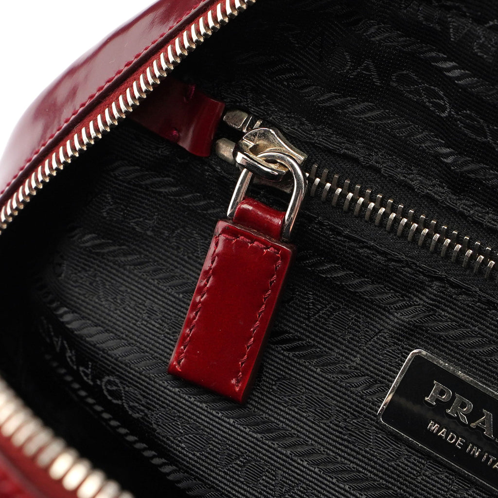 5347. Prada Red Patent Leather Stamped Tote