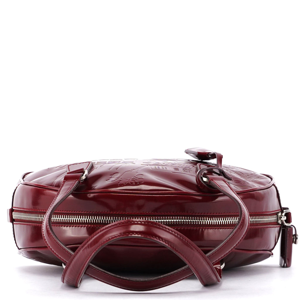 5347. Prada Red Patent Leather Stamped Tote