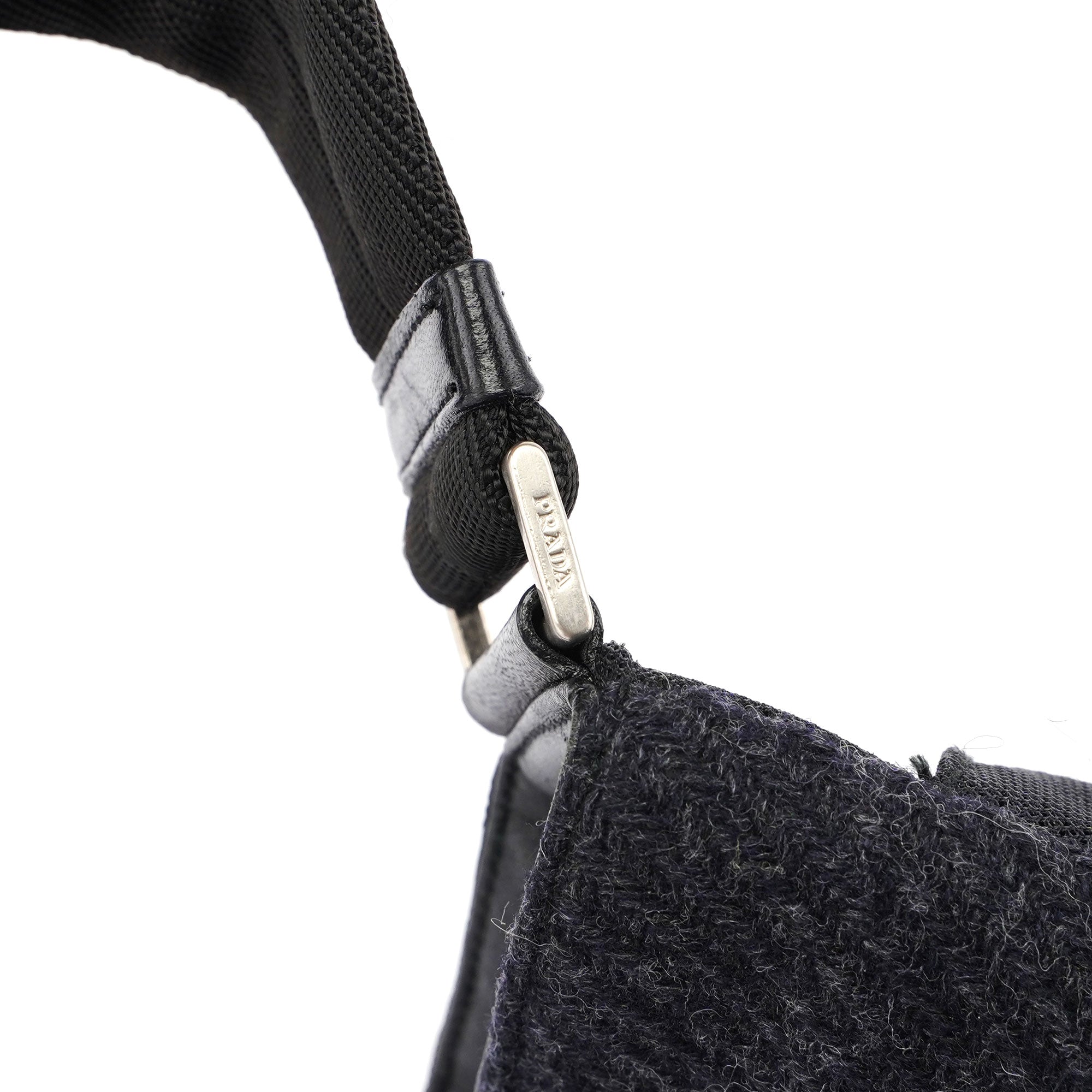 Anthracite Fur Wool Shoulder Bag