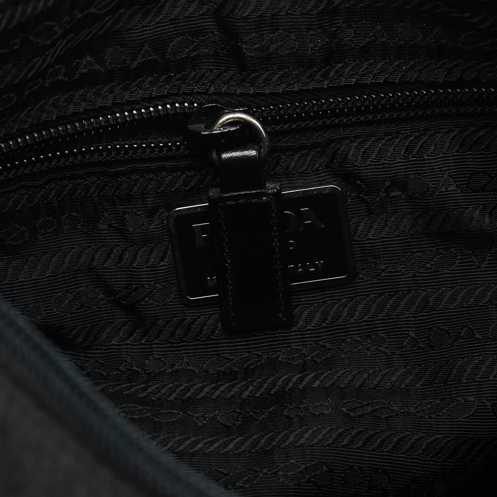Anthracite Nylon Hobo Shoulder Bag