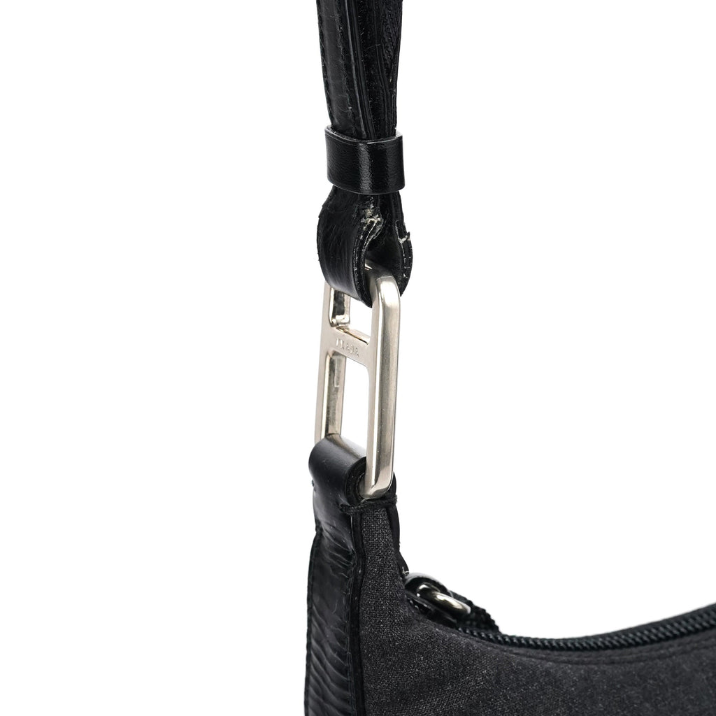 Anthracite Nylon Hobo Shoulder Bag