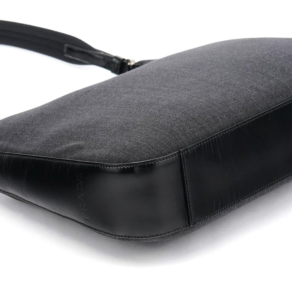 Anthracite Nylon Hobo Shoulder Bag