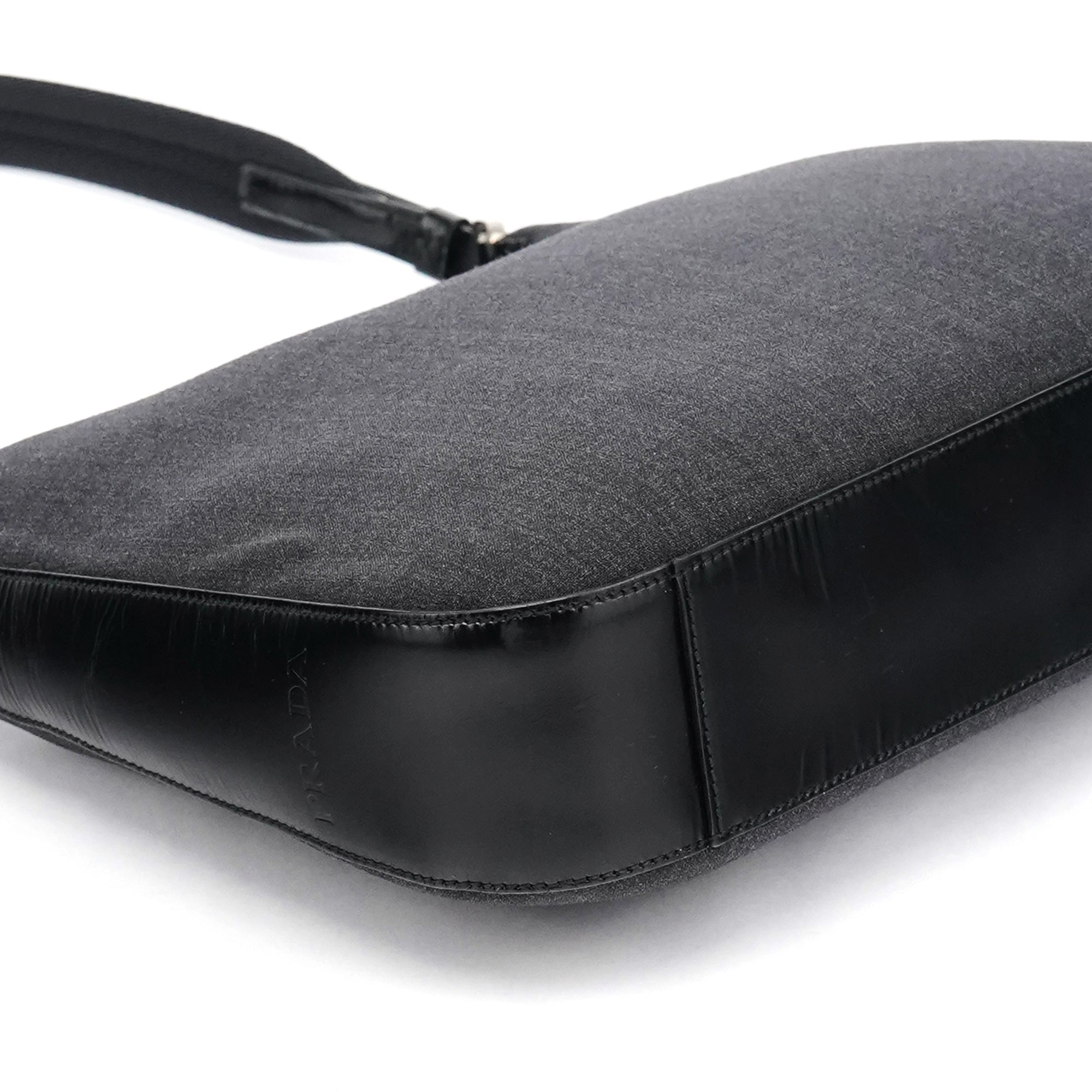 Anthracite Nylon Hobo Shoulder Bag