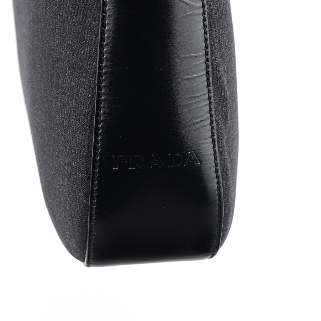 Anthracite Nylon Hobo Shoulder Bag
