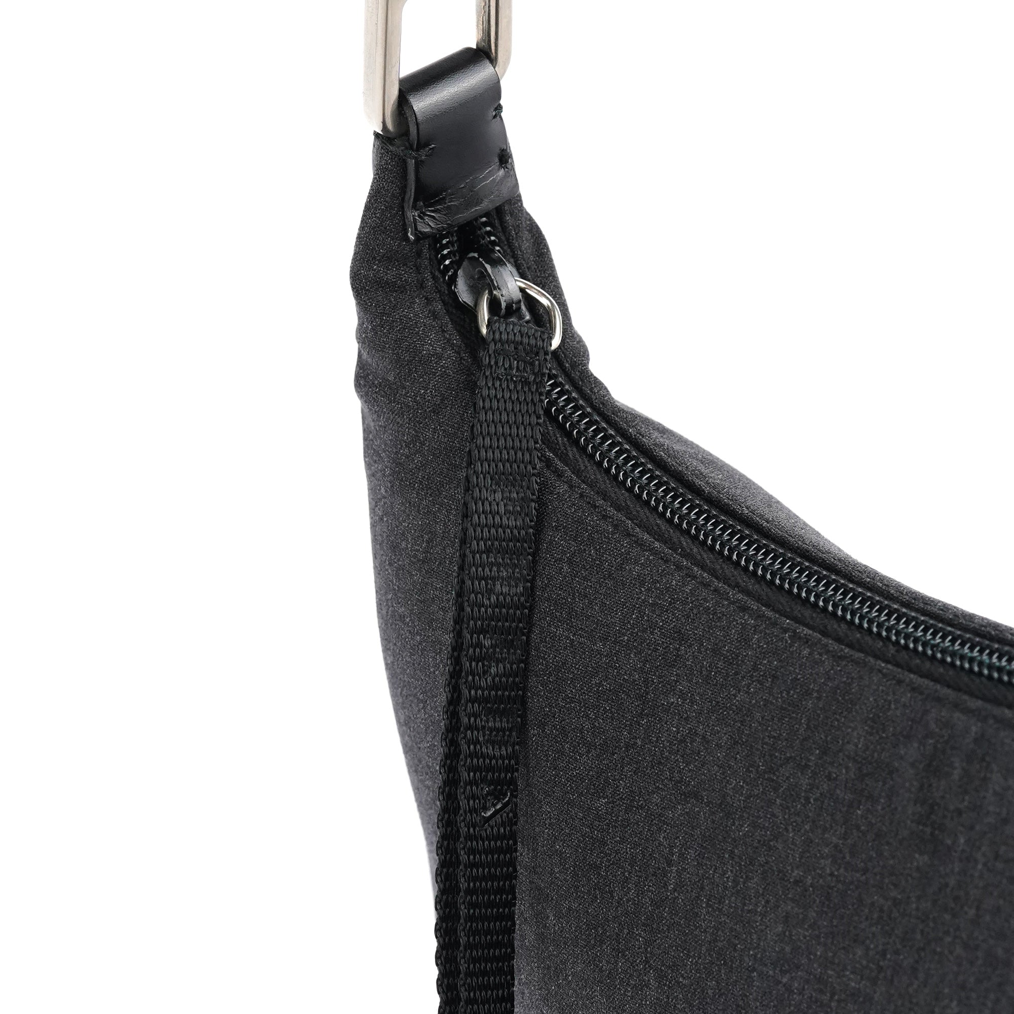 Anthracite Nylon Hobo Shoulder Bag