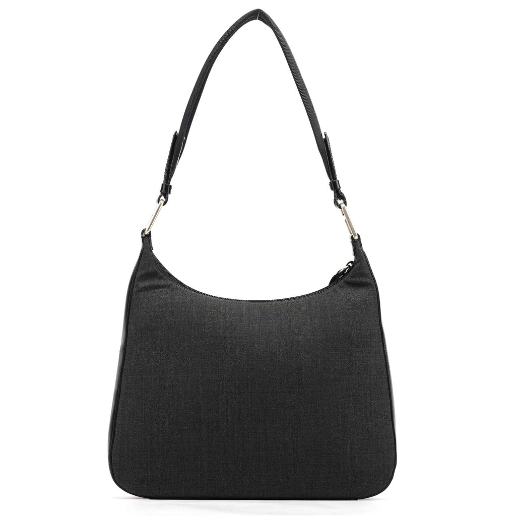 Anthracite Nylon Hobo Shoulder Bag