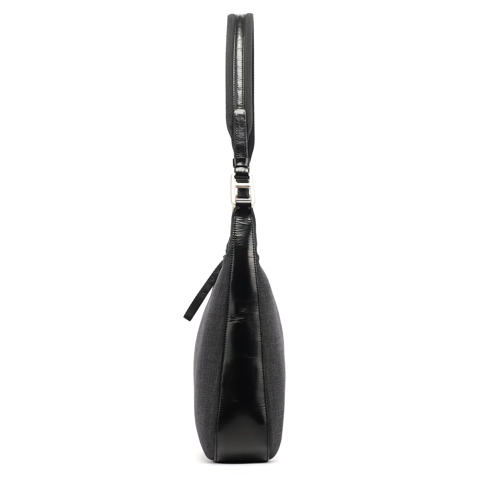 Anthracite Nylon Hobo Shoulder Bag