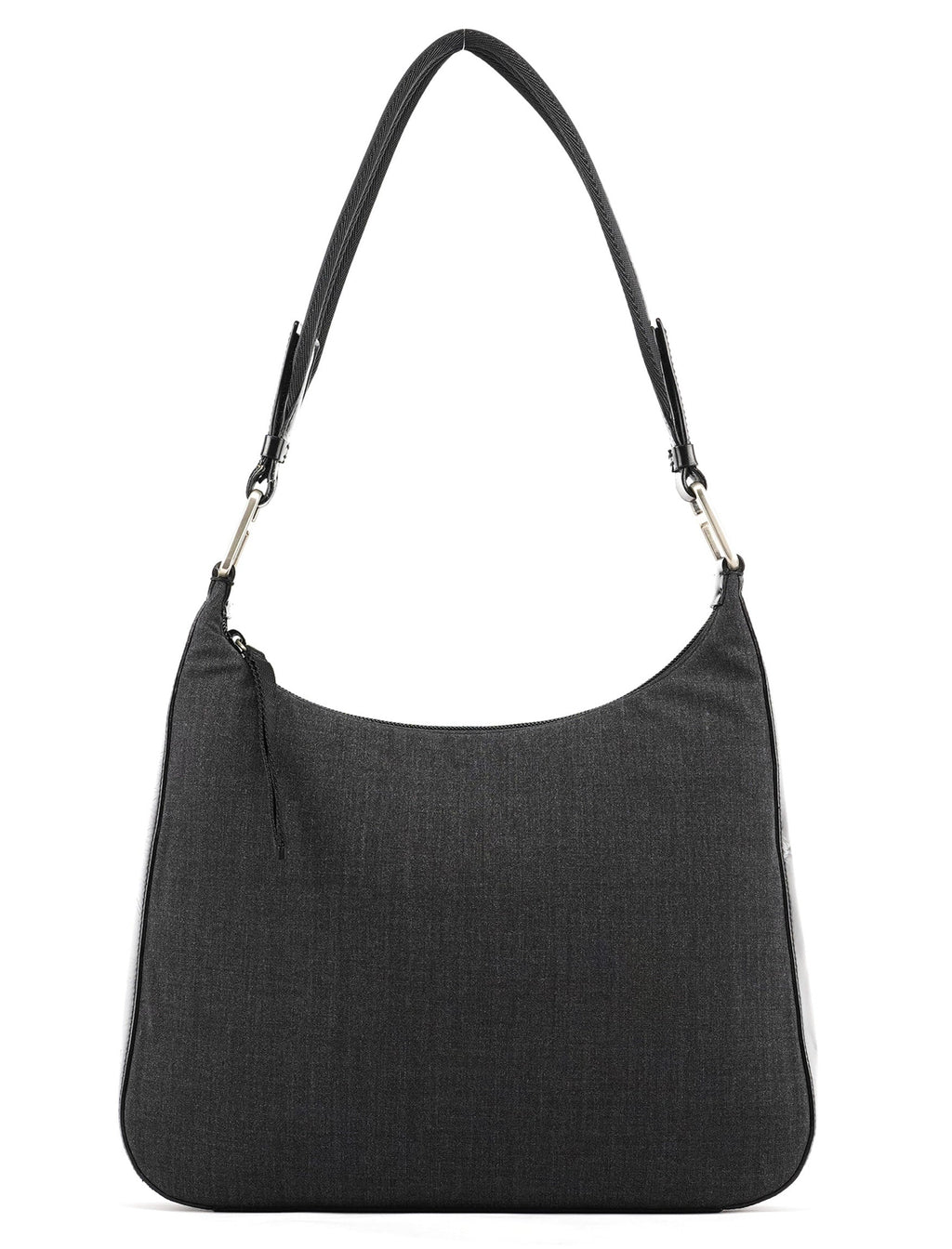 Anthracite Nylon Hobo Shoulder Bag