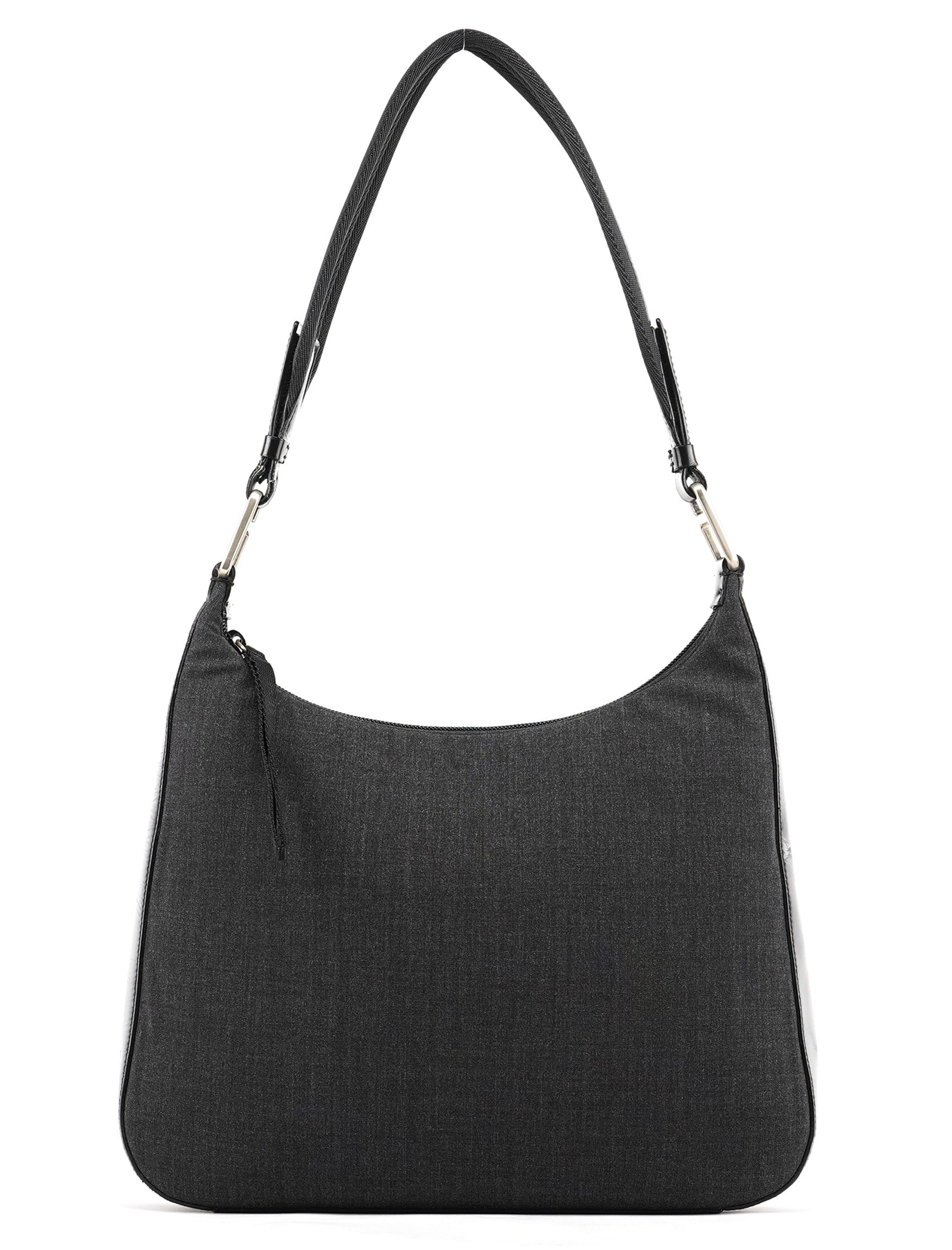Anthracite Nylon Hobo Shoulder Bag
