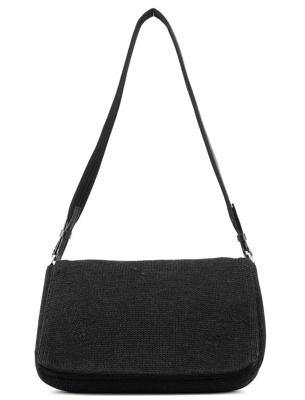 Anthracite Wool Hobo Shoulder Bag