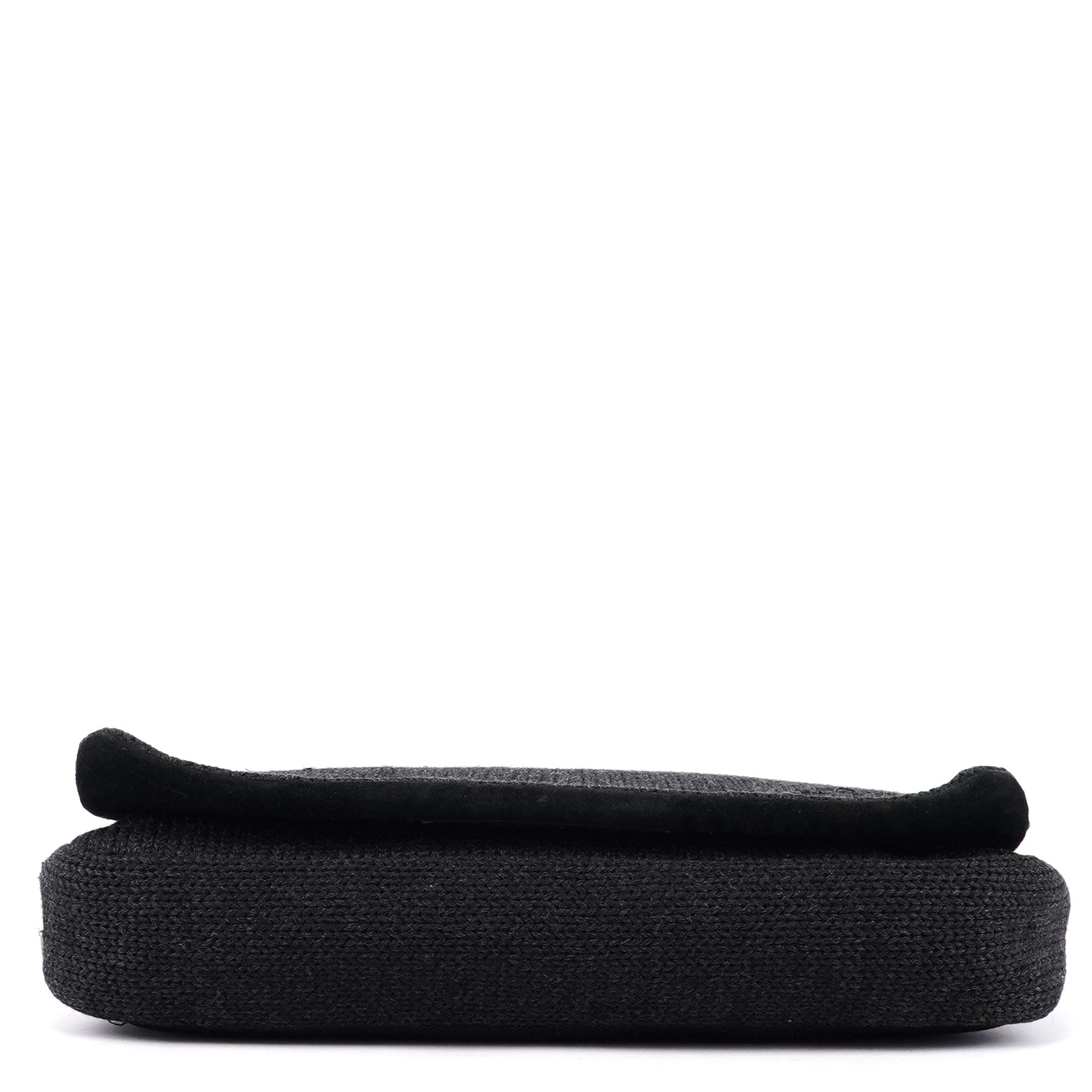 Anthracite Wool Hobo Shoulder Bag