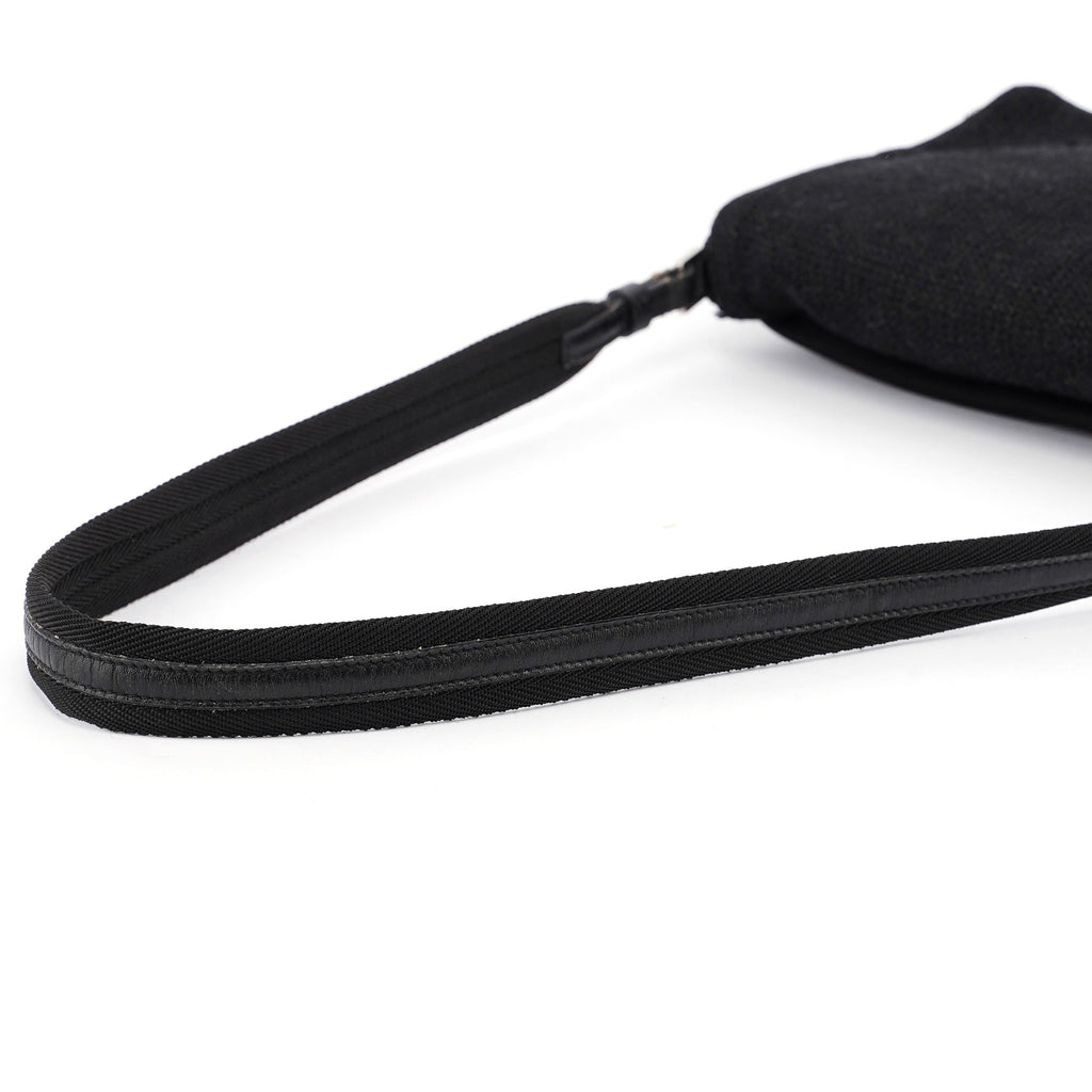 Anthracite Wool Hobo Shoulder Bag