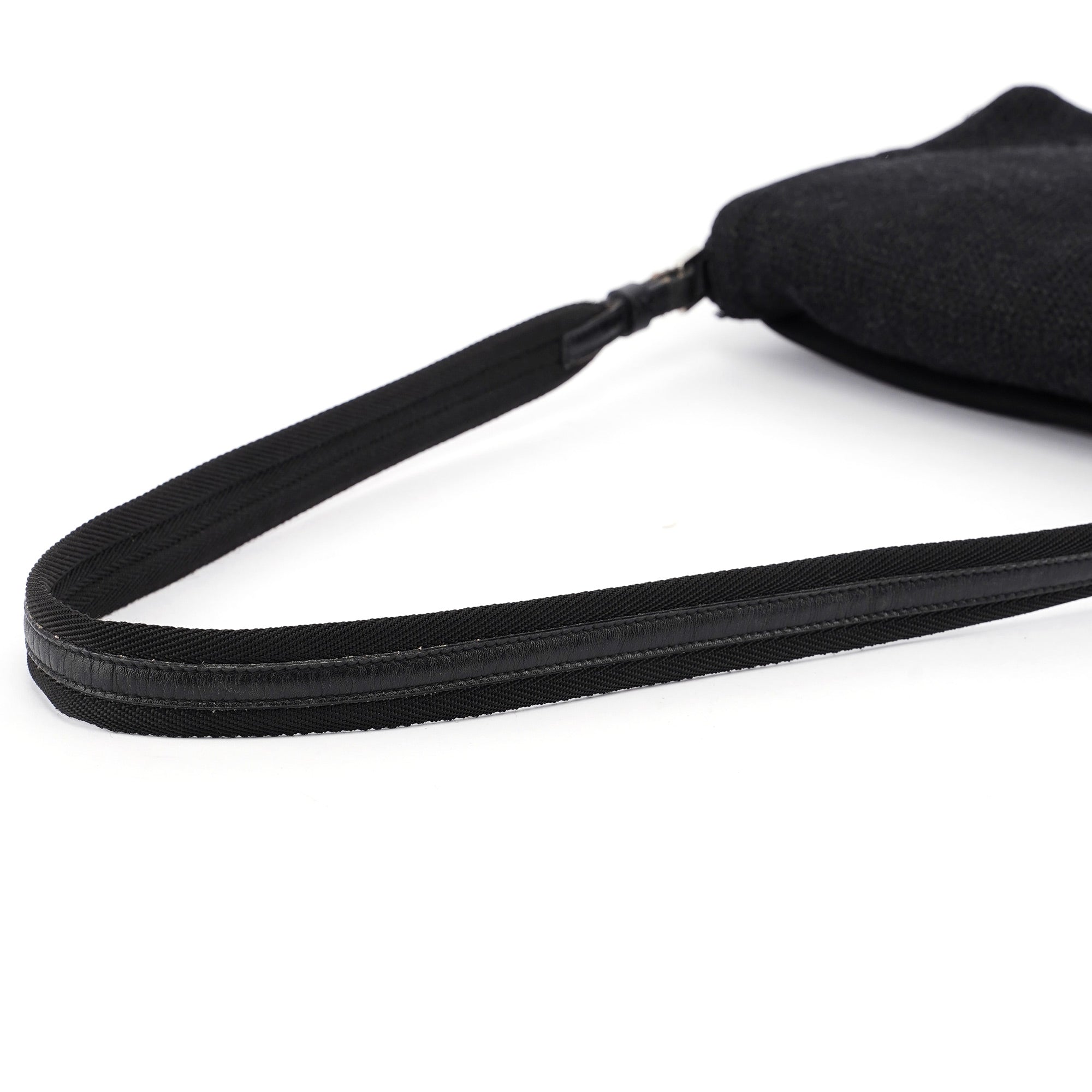 Anthracite Wool Hobo Shoulder Bag