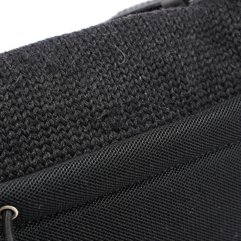 Anthracite Wool Hobo Shoulder Bag