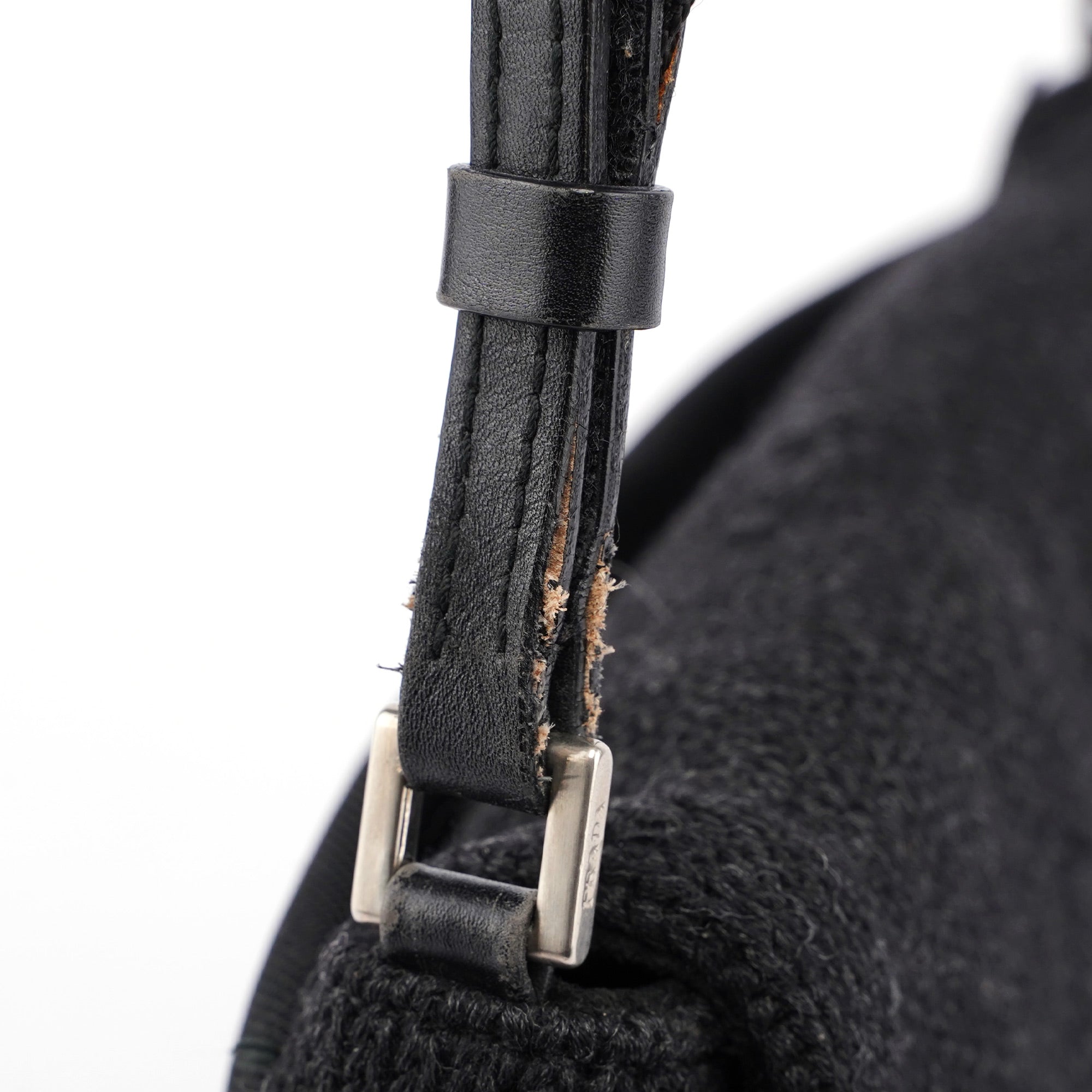 Anthracite Wool Hobo Shoulder Bag
