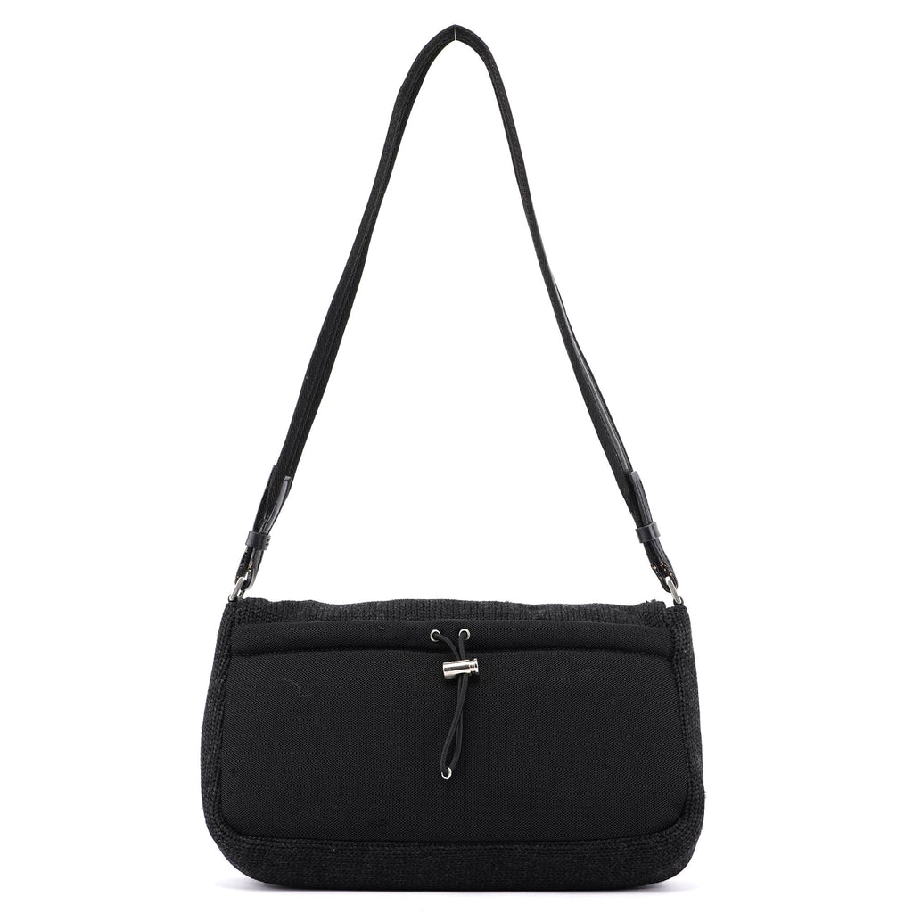 Anthracite Wool Hobo Shoulder Bag