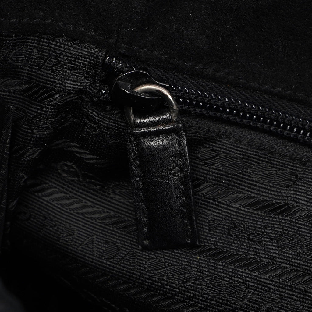 Anthracite Wool Hobo Shoulder Bag