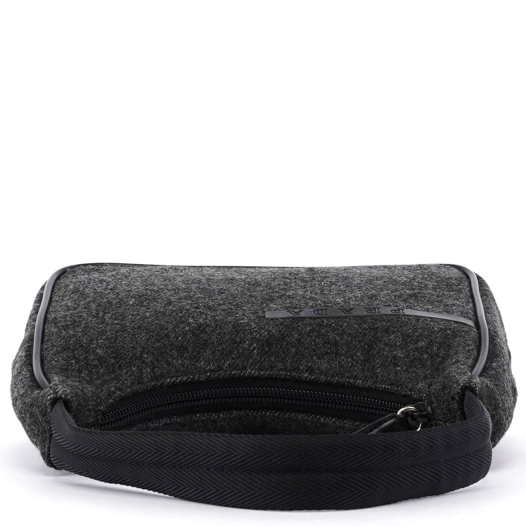 Anthracite Wool Mini Hobo Bag