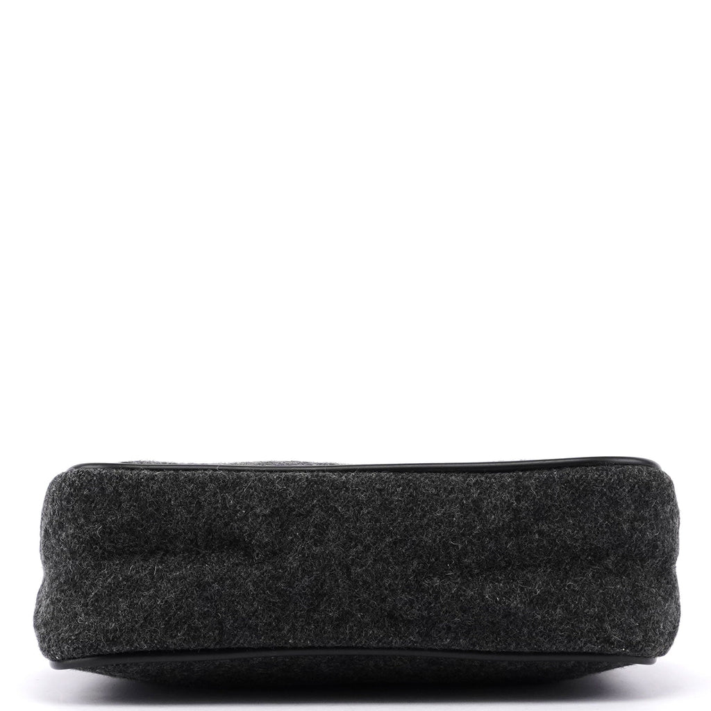 Anthracite Wool Mini Hobo Bag