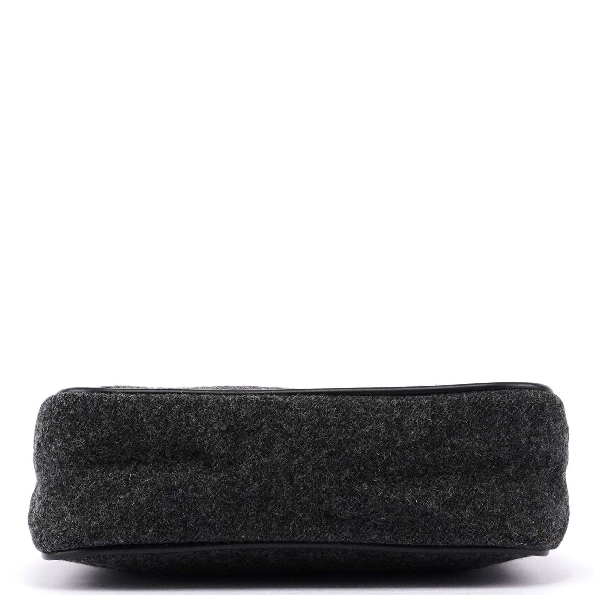 Anthracite Wool Mini Hobo Bag