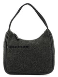 Anthracite Wool Mini Hobo Bag