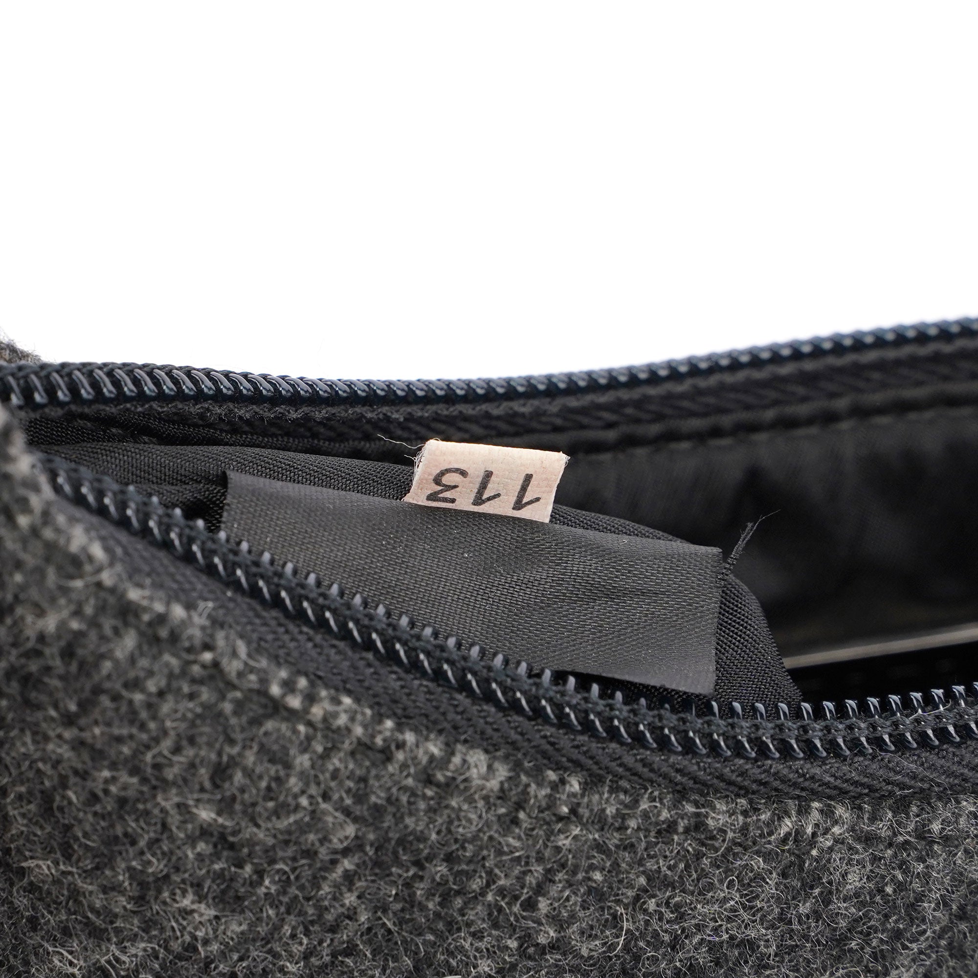 Anthracite Wool Mini Hobo Bag
