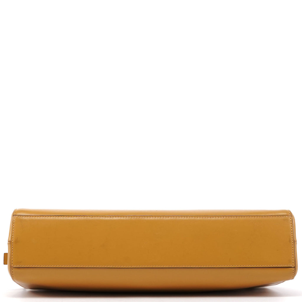 B11028 Yellow Leather Chic Shoulder Bag