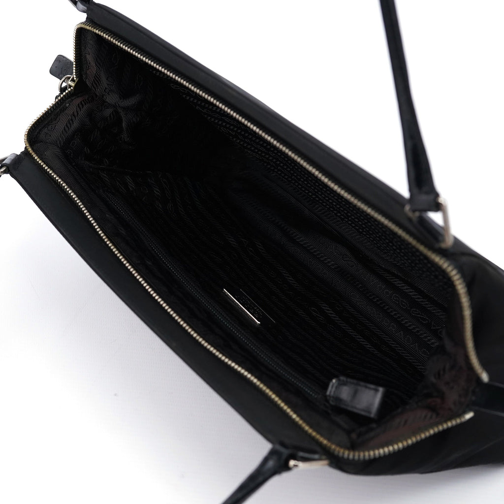 B11093 Black Tessuto Chic Shoulder Bag