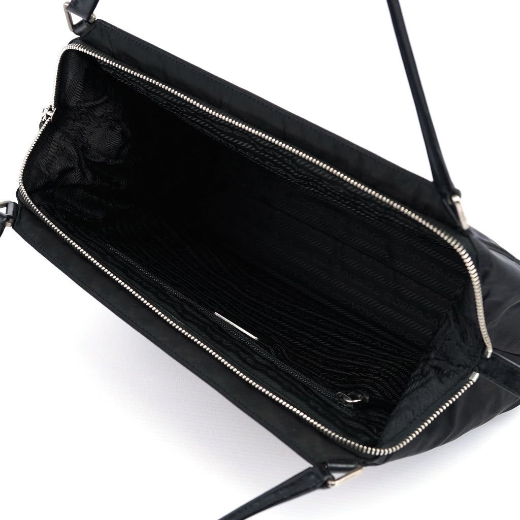 B11093 Black Tessuto Chic Shoulder Bag