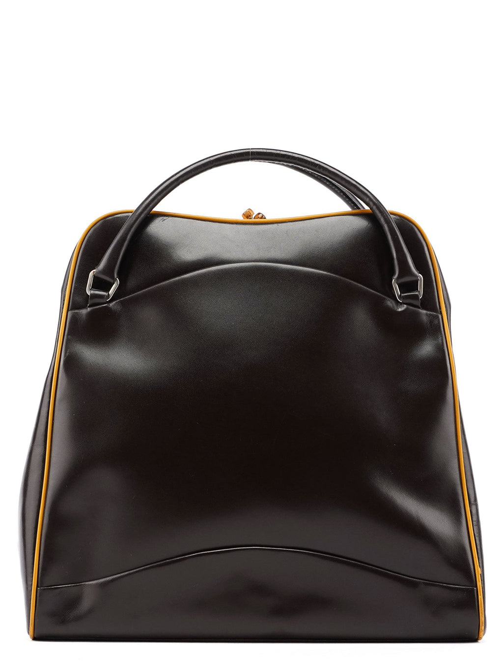 B11163 Brown Vitello Frame Campaign Bag
