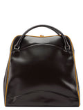 B11163 Brown Vitello Frame Campaign Bag