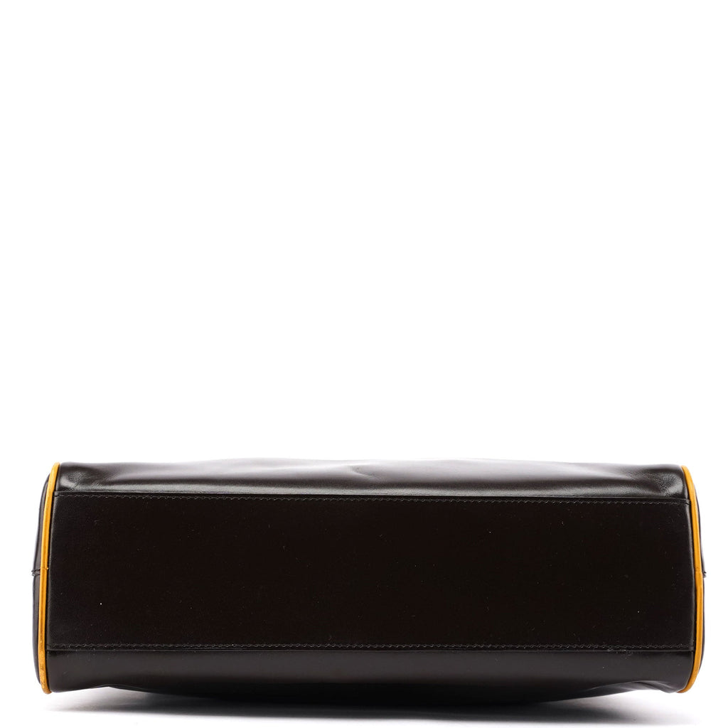 B11163 Brown Vitello Frame Campaign Bag