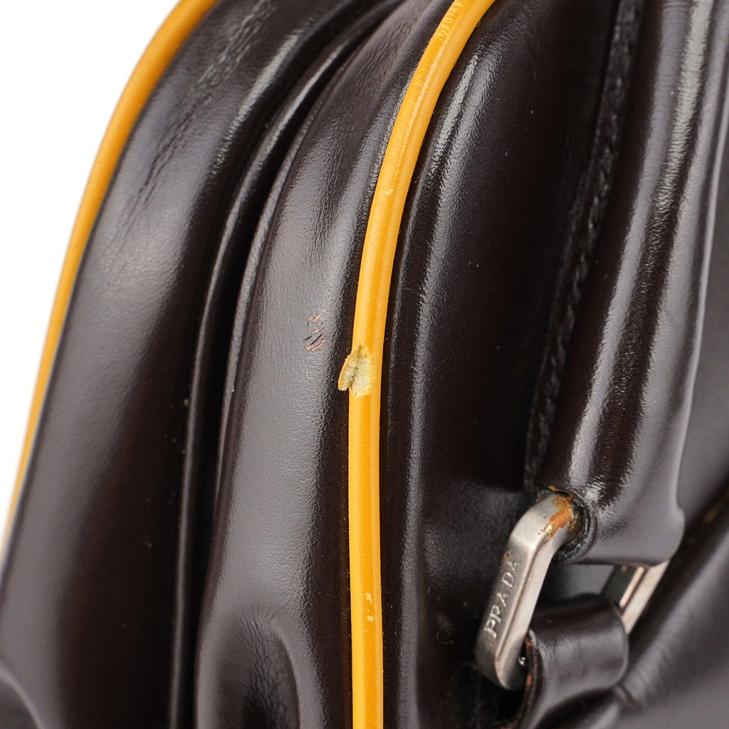 B11163 Brown Vitello Frame Campaign Bag