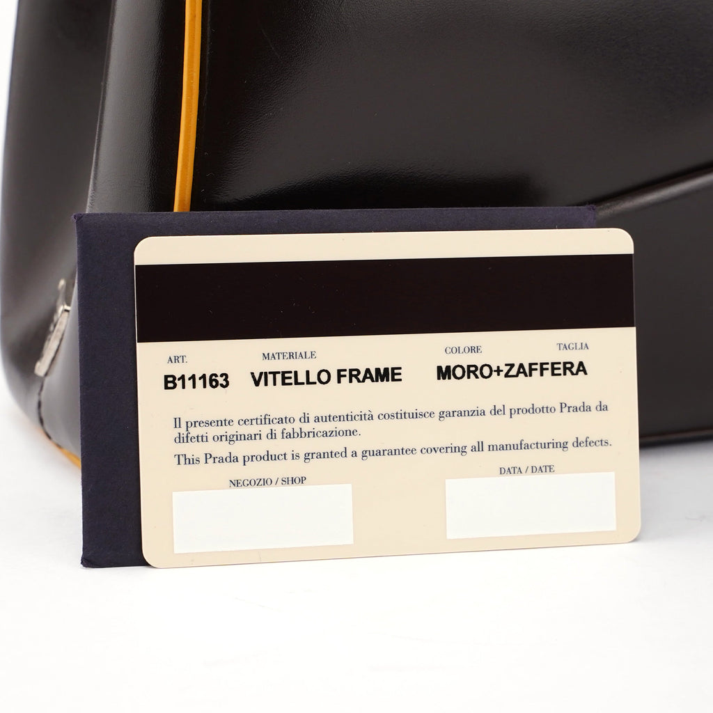 B11163 Brown Vitello Frame Campaign Bag
