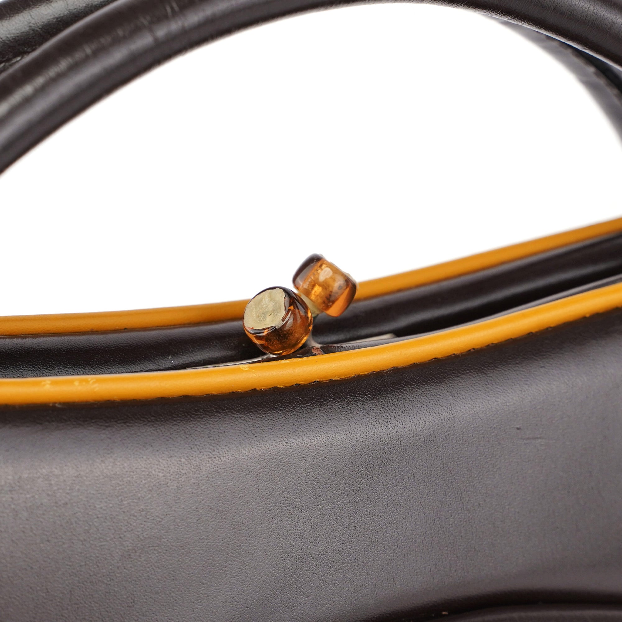B11163 Brown Vitello Frame Campaign Bag