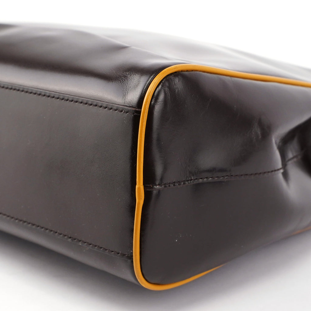B11163 Brown Vitello Frame Campaign Bag